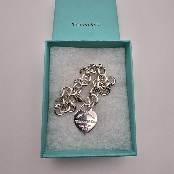Tiffany & Co. Jewelry - Tiffany Co Return To Tiffany Heart Tag Charm Sterling Silver Bracelet, 7 3/4...